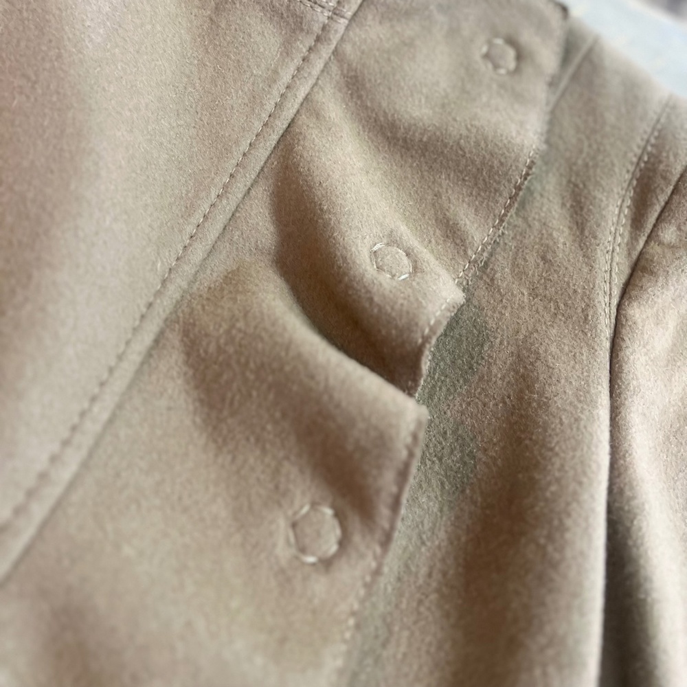 EUC. 90s [BCBG] Camel Military Moto Coat | Cashmere + Wool Beige Jacket | Medium - Picture 5 of 15